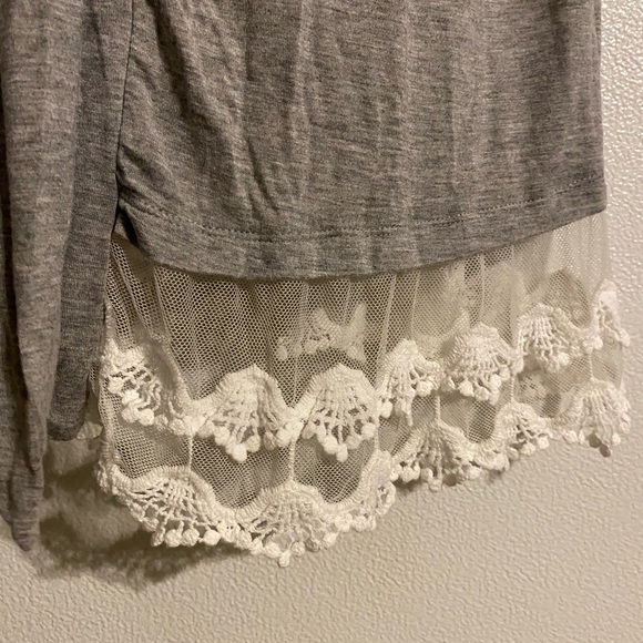 New Directions size L women’s long gray boho 3/4 sleeves light cardigan - Picture 4 of 7